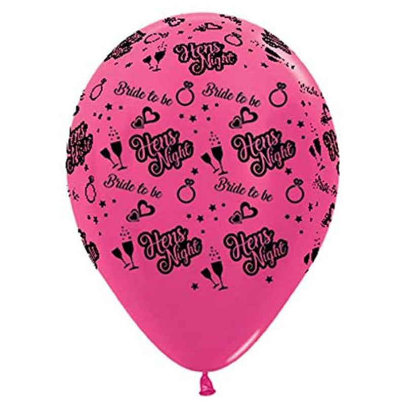 Hens Night Bride to Be Metallic Fuchsia Pink Latex Balloons 25 Pack Payday Deals
