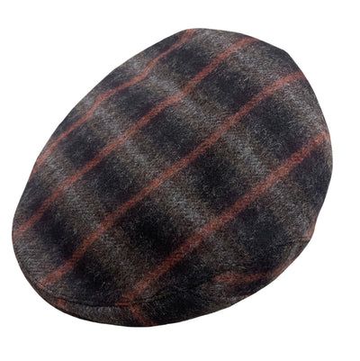 Herman Men's Discovery Made In Italy Flat Cap Ivy Pure Wool - Black/Red Payday Deals