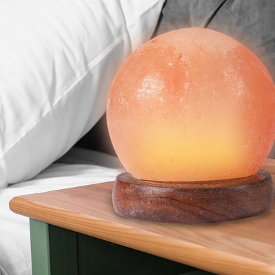 Himalayan Salt Lamp Globe USB Natural Crystal Rock Cord Night Light Lamps Globes Payday Deals