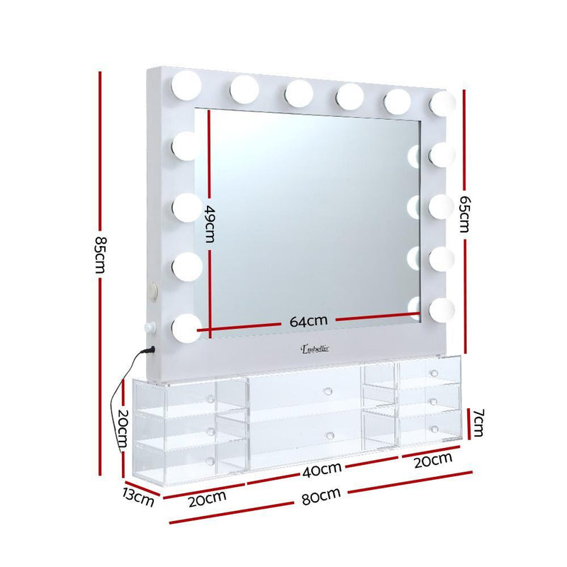 Hollywood Makeup Mirror With Light Jewellery Cabinet LED Bulbs Mirrors