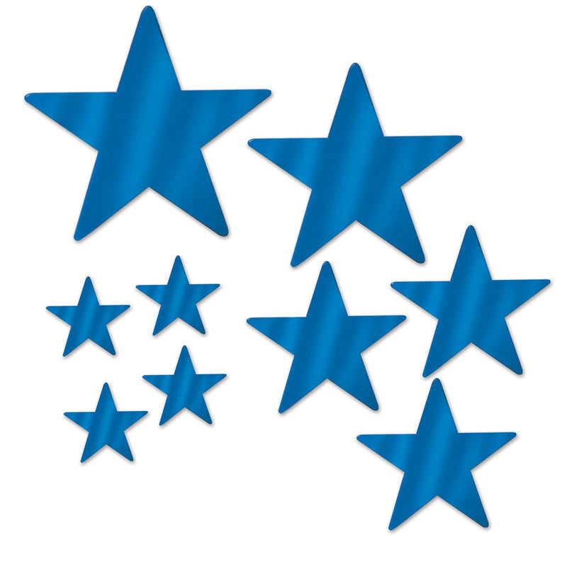 Hollywood Party Supplies Blue Foil Star Cutouts 9 pack Payday Deals