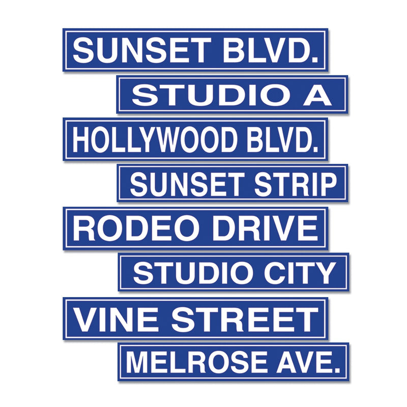 Hollywood Party Supplies - Street Sign Cutouts 4 pack Payday Deals