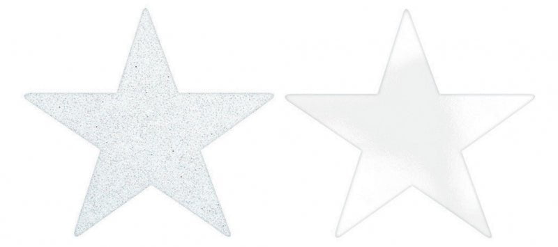 Hollywood White Solid Star Cutouts Foil & Glitter - 5 Pack Payday Deals