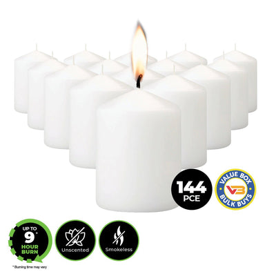 Home Master 144PCE Votive Candles White Home Décor Party Wedding 5cm Payday Deals