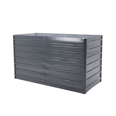 Home Ready 240 x 80 x 77cm Grey 2-in-1 Raised Garden Bed Galvanised Steel Planter Payday Deals