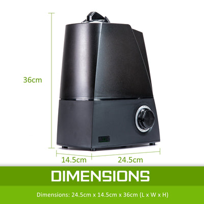 Home Ready Black Air Humidifier Ultrasonic Cool Diffuser 6L Payday Deals