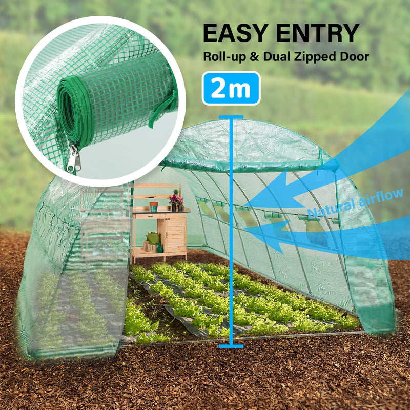 Home Ready Dome Hoop Tunnel Polytunnel 6x3x2M Greenhouse Walk-In Shed PE Payday Deals