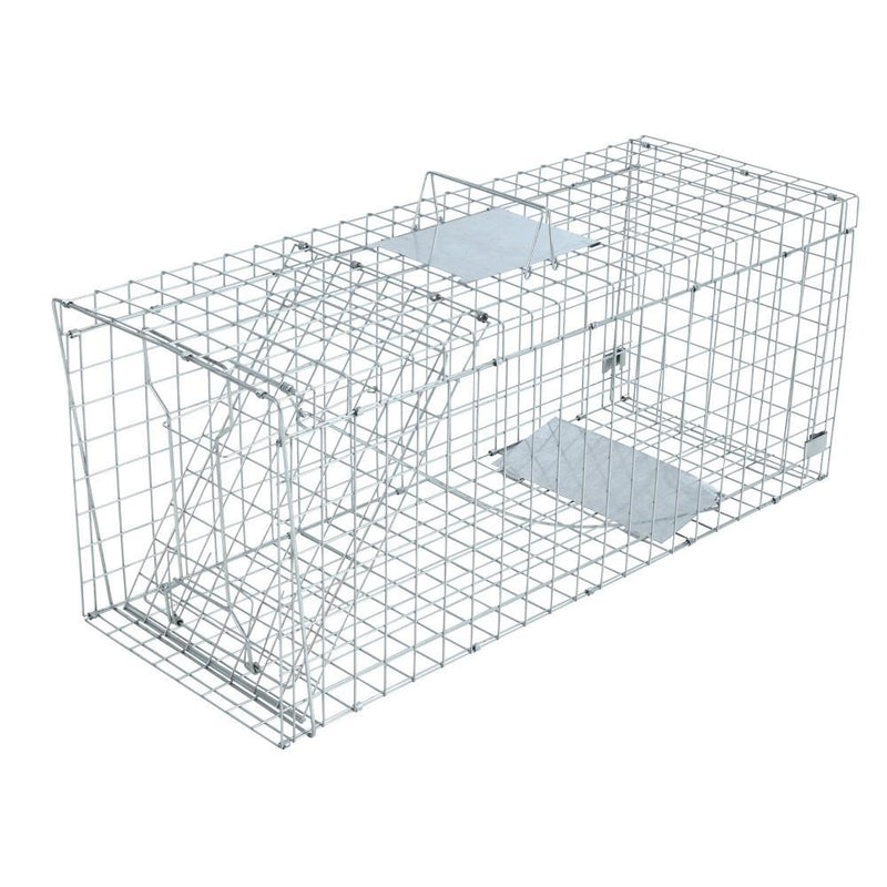Humane Animal Trap Cage 150 x 50 x 53cm  - Silver Payday Deals