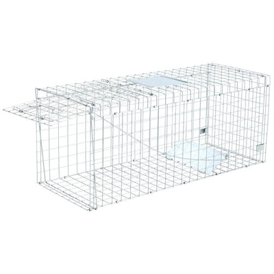 Humane Animal Trap Cage 150 x 50 x 53cm  - Silver Payday Deals