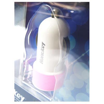 Huntkey Compact Car Charger for iPad & Smart Phone 5V 2.1A with MFI Cable - Pink  (HKB01005021-0B) Payday Deals