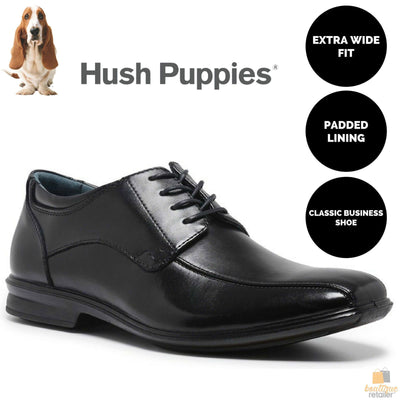 HUSH PUPPIES CAREY Leather Formal Business Shoes Casual Work Loafers Extra Wide Payday Deals