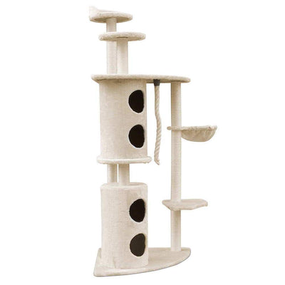 i.Pet Cat Tree Trees Scratching Post Scratcher Tower Condo House Furniture Wood Beige
