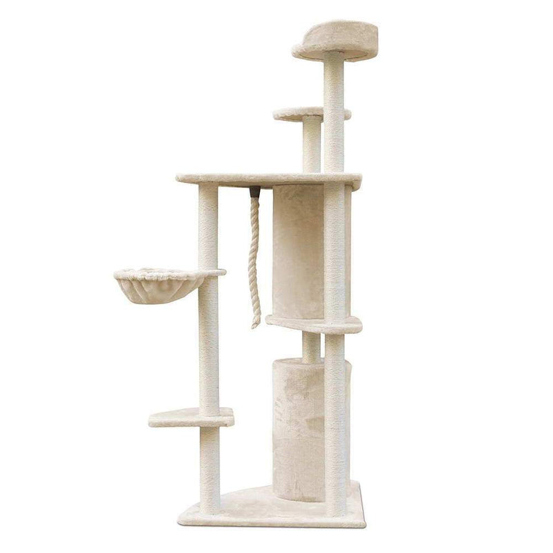i.Pet Cat Tree Trees Scratching Post Scratcher Tower Condo House Furniture Wood Beige Payday Deals