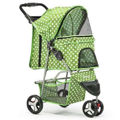 i.Pet 3 Wheel Pet Stroller - Green