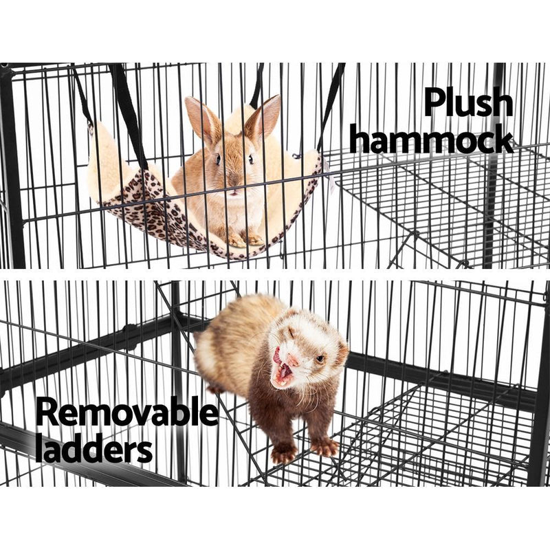 i.Pet 4 Level Rabbit Cage Bird Ferret Parrot Aviary Cat Hamster Castor 142cm Payday Deals
