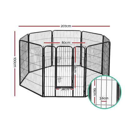 i.Pet 40" Pet Dog Playpen Kennel Puppy Enclosure Fence Cage Play Pen 8 Panel Payday Deals