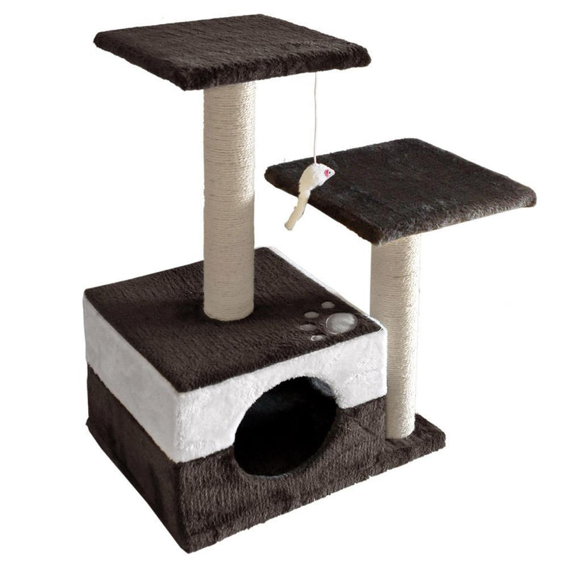 70cm Cat Scratching Tree Gym Post - White and Dark Grey Payday Deals