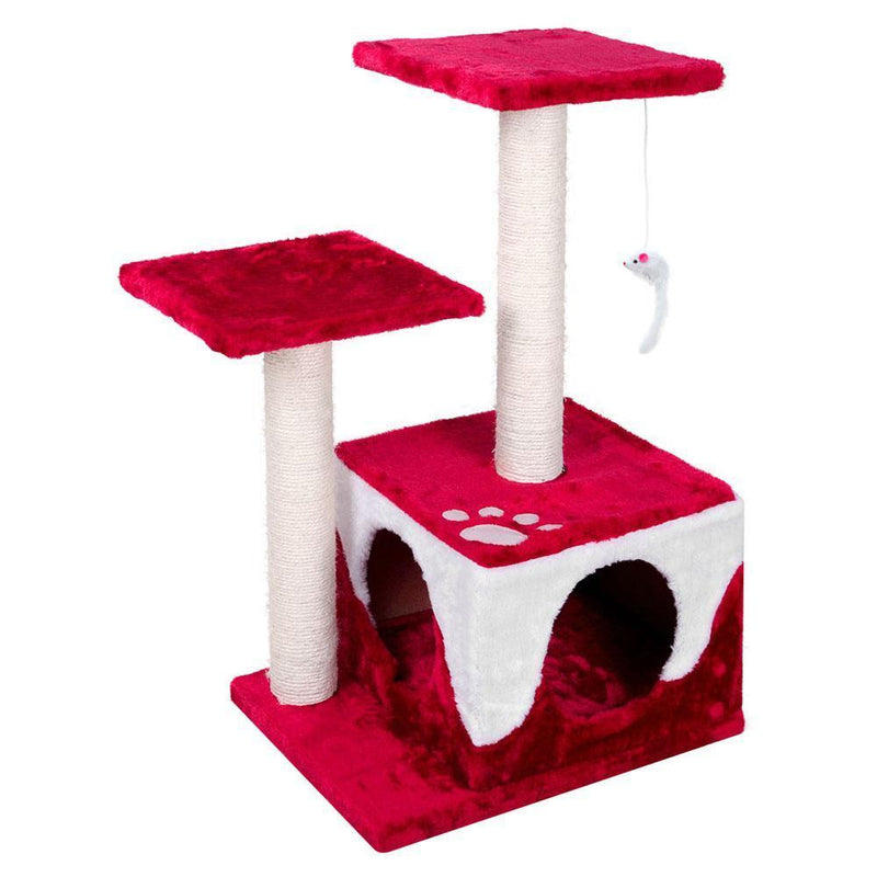  i.Pet 70cm Cat Scratching Tree - Red & White