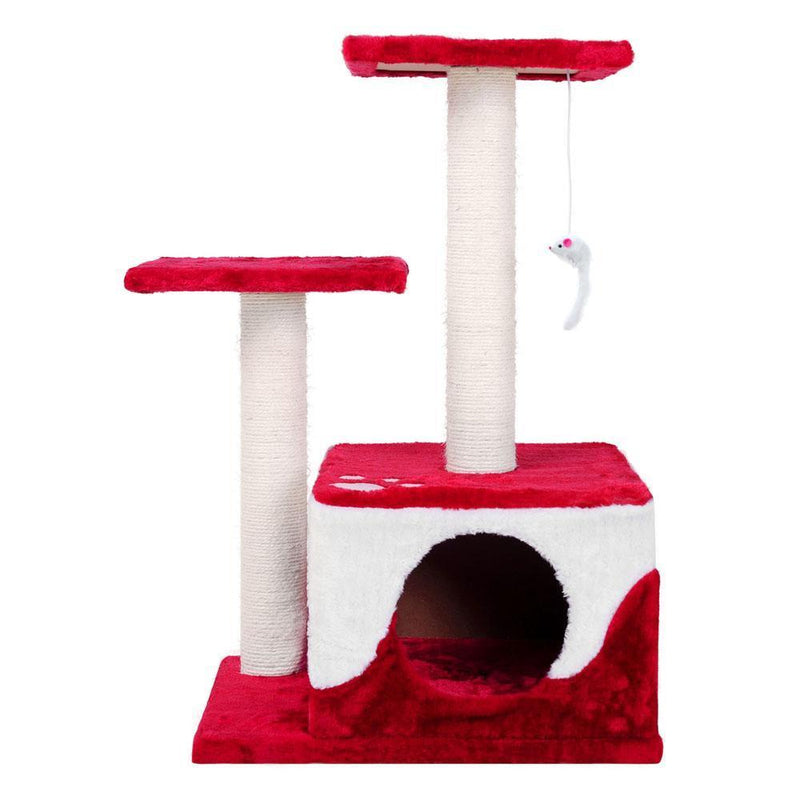  i.Pet 70cm Cat Scratching Tree - Red & White
