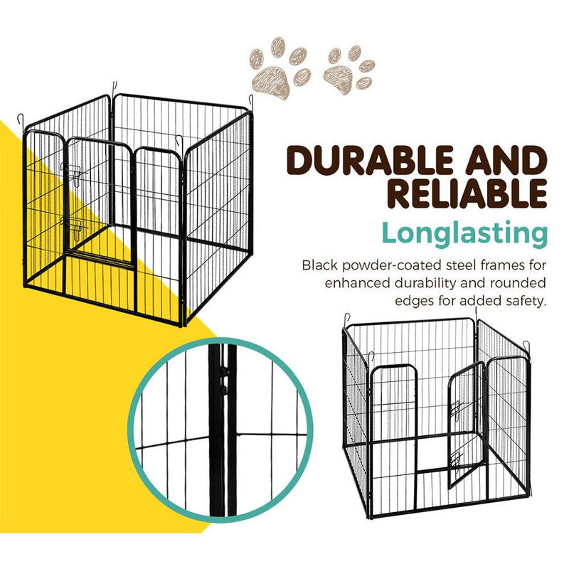 i.Pet 8 Panel Pet Dog Playpen Puppy Exercise Cage Enclosure Fence Play Pen 80x80cm Payday Deals
