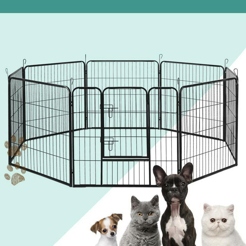 i.Pet 8 Panel Pet Dog Playpen Puppy Exercise Cage Enclosure Fence Play Pen 80x80cm Payday Deals