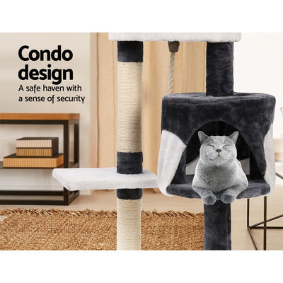 i.Pet Cat Tree 112cm Trees Scratching Post Scratcher Tower Condo House Furniture Wood Payday Deals