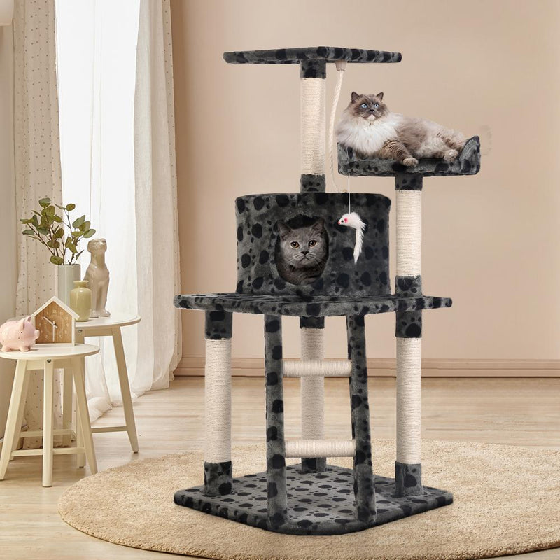 i.Pet Cat Tree 120cm Trees Scratching Post Scratcher Tower Condo House Furniture Wood 120cm Payday Deals