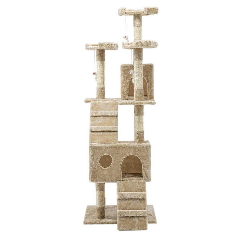 i.Pet Cat Tree 180cm Trees Scratching Post Scratcher Tower Condo House Furniture Wood Beige Payday Deals