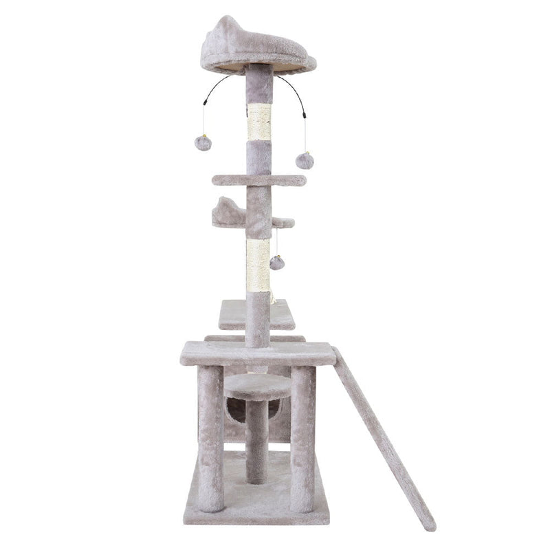 i.Pet Cat Tree Scratching Post Scratcher Tower Condo House Grey 135cm Payday Deals