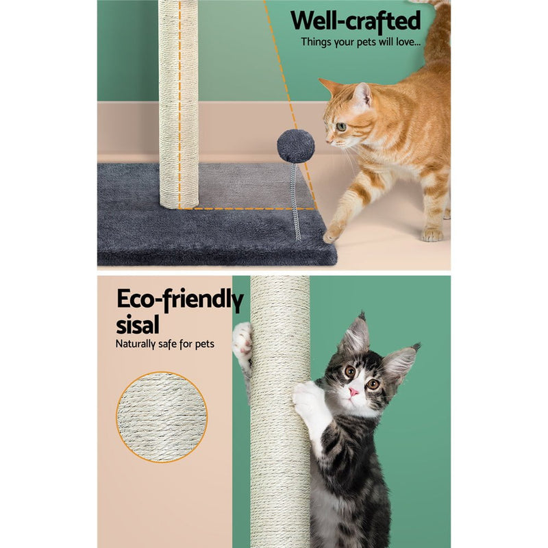 i.Pet Cat Tree Scratching Post Scratcher Tower Condo House Hanging toys Grey 105cm Payday Deals