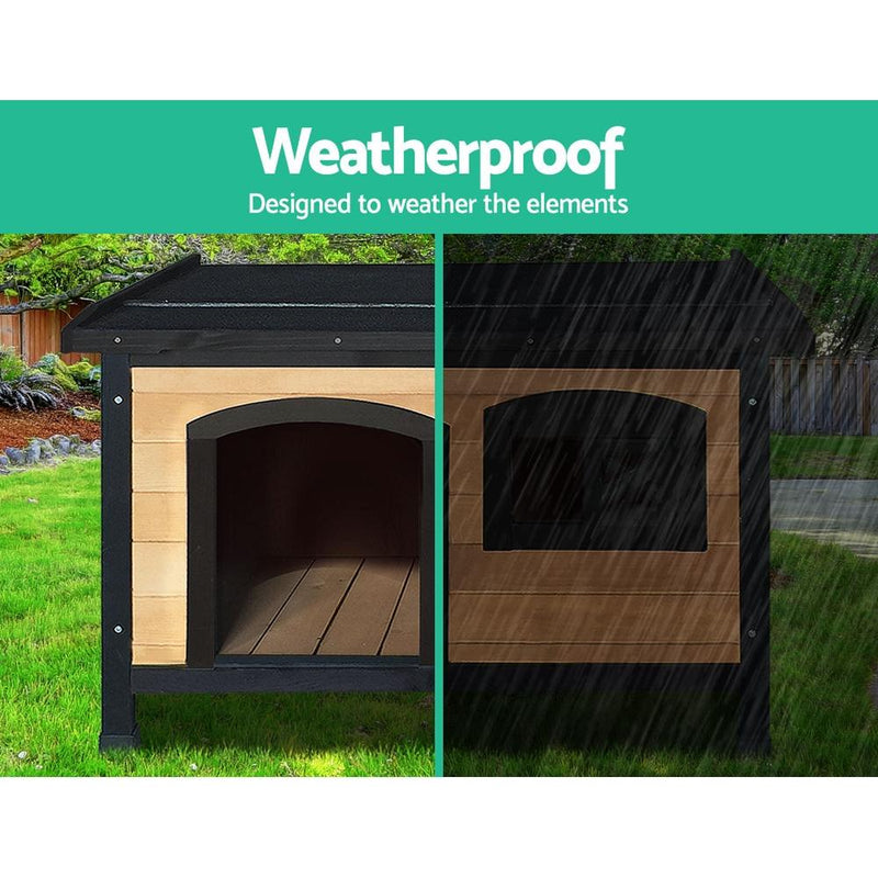 i.Pet Dog Kennel Kennels Outdoor Wooden Pet House Cabin Puppy Large L Outside Payday Deals