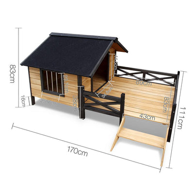 i.Pet Extra Large Waterproof Timber Pet Kennel