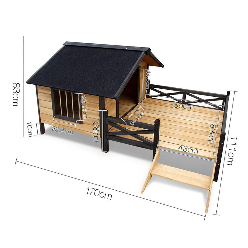 i.Pet Extra Large Waterproof Timber Pet Kennel