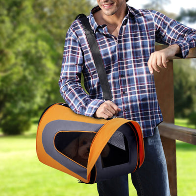 i.Pet Large Portable Foldable Pet Carrier - Orange