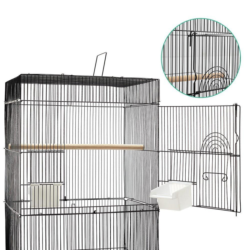 i.Pet Medium Bird Cage with Perch - Black