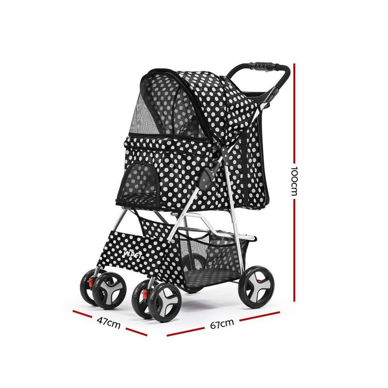 i.Pet Pet Stroller Dog Cage Foldable Pram Spot 4 Wheels
