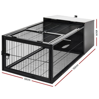 i.Pet Rabbit Cage Hutch Cages Indoor Outdoor Hamster Enclosure Pet Metal Carrier 122CM Length Payday Deals