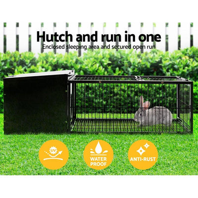 i.Pet Rabbit Cage Hutch Cages Indoor Outdoor Hamster Enclosure Pet Metal Carrier 122CM Length Payday Deals
