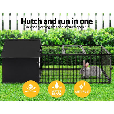 i.Pet Rabbit Cage Hutch Cages Indoor Outdoor Hamster Enclosure Pet Metal Carrier 162CM Length Payday Deals