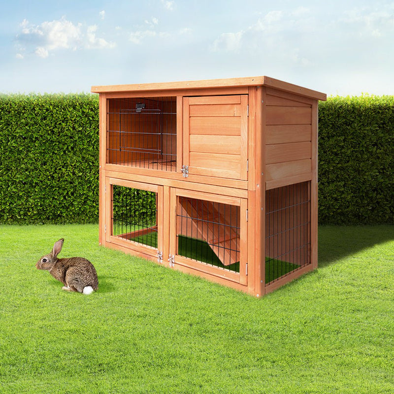 i.Pet Rabbit Hutch Hutches Large Metal Run Wooden Cage Chicken Coop Guinea Pig Payday Deals