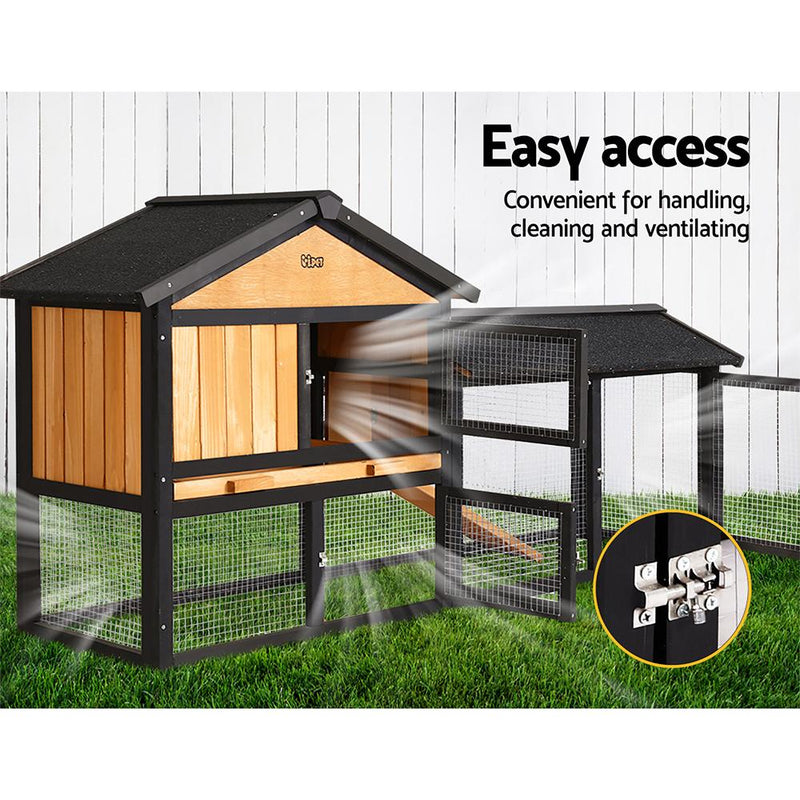 i.Pet Rabbit Hutch Hutches Large Metal Run Wooden Cage Waterproof Outdoor Pet House Chicken Coop Guinea Pig Ferret Chinchilla Hamster 165cm x 52cm x 86cm Payday Deals