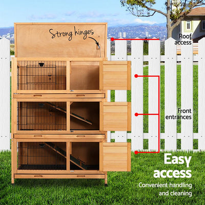 i.Pet Rabbit Hutch Hutches Large Metal Run Wooden Cage Waterproof Outdoor Pet House Chicken Coop Guinea Pig Ferret Chinchilla Hamster 91.5cm x 46cm x 116.5cm Payday Deals