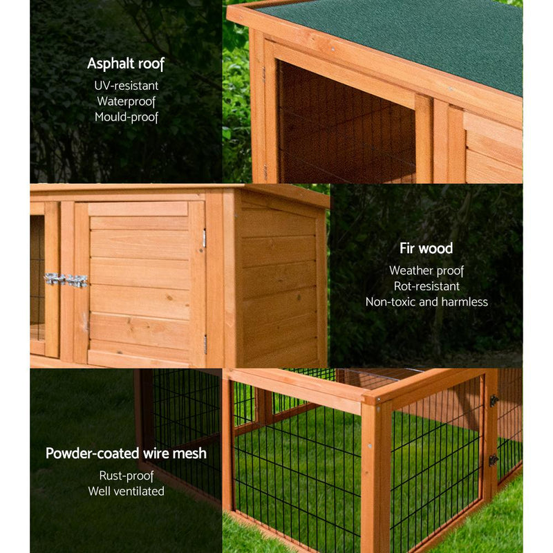 i.Pet Rabbit Hutch Wooden Pet Chicken Coop 100cm Tall Payday Deals