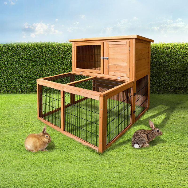 i.Pet Rabbit Hutch Wooden Pet Chicken Coop 100cm Tall Payday Deals