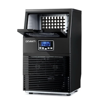 Devanti Ice Maker Machine Commercial Square Ice Cube Black LCD Display