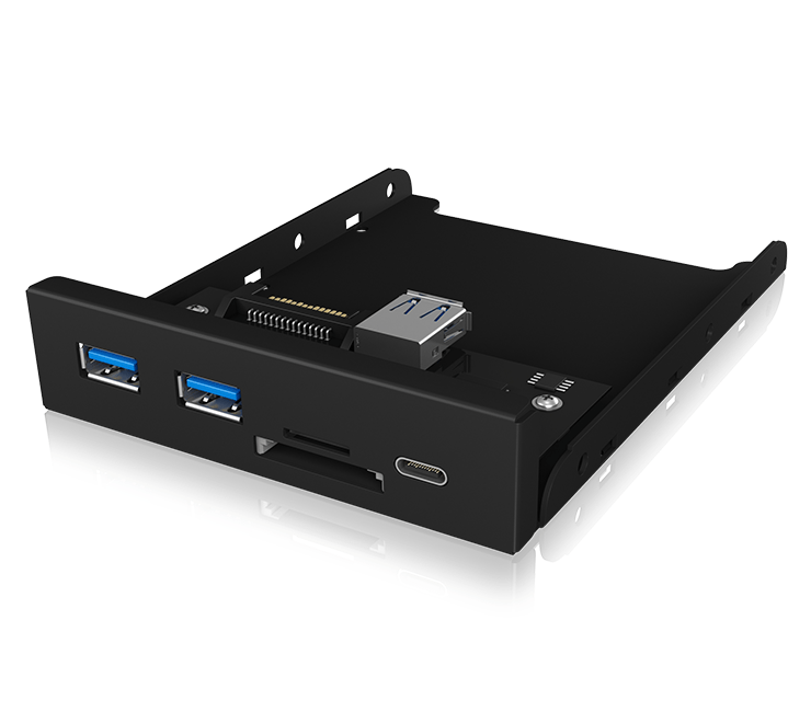 ICY BOX IB-HUB1417-i3 Frontpanel with USB 3.0 Type-C and Type-A hub with card reader Payday Deals