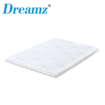 DreamZ 5cm Thickness Cool Gel Memory Foam Mattress Topper Bamboo Fabric Single - Payday Deals