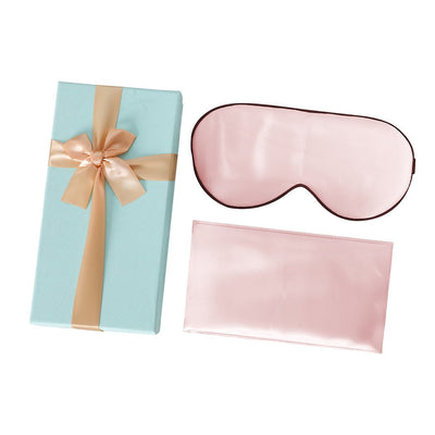 DreamZ 100% Mulberry Silk Pillow Case Eye Mask Set Pink Both Sided 25 Momme