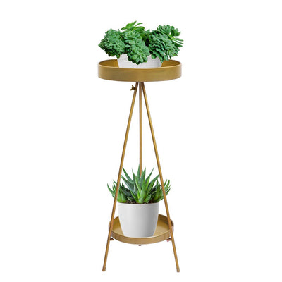 Levede Plant Stand 2 Tiers Outdoor Indoor Metal Flower Pots Rack Garden Grey - Payday Deals