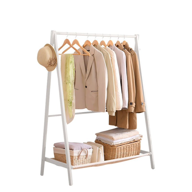 Levede Clothes Rack Wooden Garment Hanging Stand Closet Storage Organiser Shelf - Payday Deals